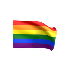Rainbow Pride Flag Waving LGBTQ Symbol of Equality and Inclusion
