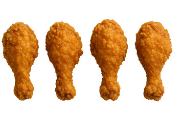 Set of Fried Chicken Legs Alignment isolated on transparent background