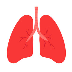 Illustration of healthy lungs in fresh pink tones, 
    anatomical organ style. Minimalist style, flat art design.