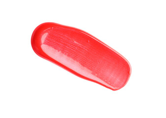 Sample of lipstick isolated on white, top view