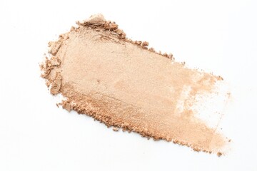 Sample of beautiful eyeshadow on white background, top view