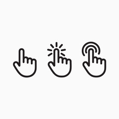 Obraz premium Set of modern click hand icon illustrations suitable for websites and applications