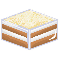 Dessert Box with Layered Cream and Cream Cheese Toppings