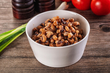 Canned Black eye bean in the bowl