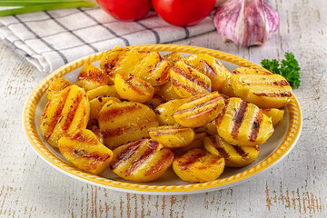 Grilled small baby young potato