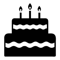 Black Birthday Cake Vector 