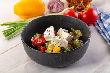 Greek salad with feta cheese
