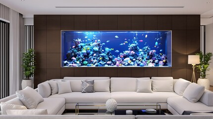 Modern Luxury Living Room Aquarium