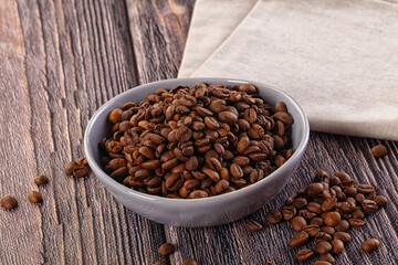 Roasted brown araboca coffee beans