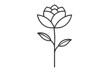 Thin line flower in minimal continuous stroke on white background vector illustration
