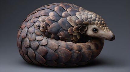 Pangolin curled into ball