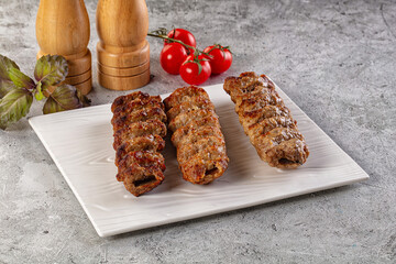 Grilled kebab minced meat barbecue