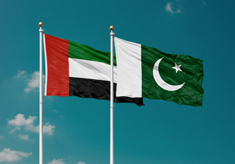 The UAE and Pakistan flags wave proudly, representing diplomacy, international unity, and cultural heritage