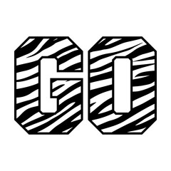 Zebra Go svg cut file. Isolated vector illustration.