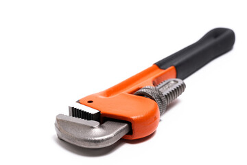 Adjustable wrench isolated on white background.