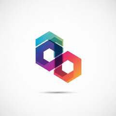 colorful abstract hexagon logo