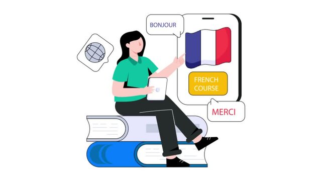 French Course  2D Flat Animation