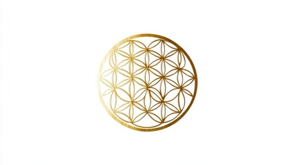 Flower of Life ancient symbol beautiful elegant vector logo or emblem isolated over white background, sacred geometry design element, esoteric sign. illustration , no logos, no brands