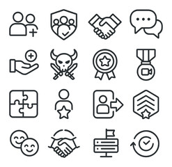 Business and communication icon collection in linear style. professional and corporate set
