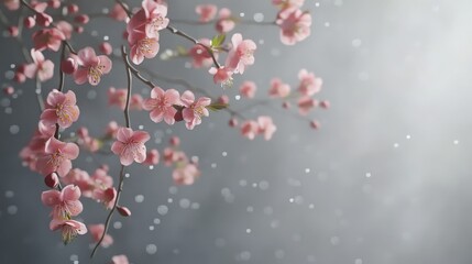 Cherry blossom flower branch border , frame