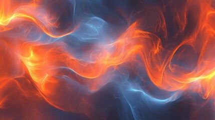Fototapeta premium Abstract swirling orange and blue light streaks.