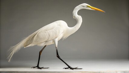 Egret on studio background