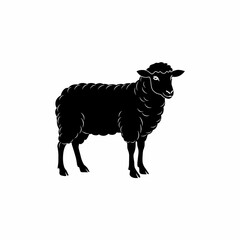 black silhouette of sheep