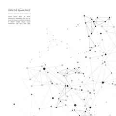 Vector connect lines and dots on white background. Network connection structure. Abstract template for your design