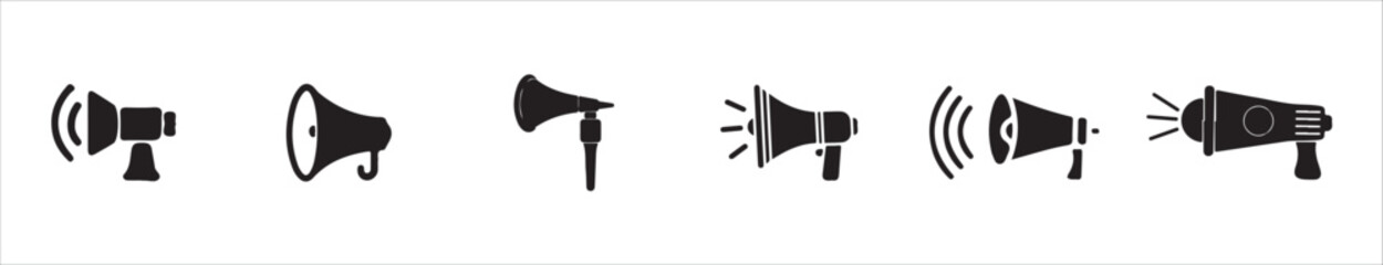 Communication Megaphone Icon - Flat Outreach Speaker Symbol