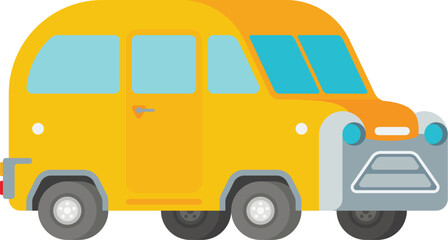 Vector passenger mini van in flat style
