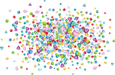 Vector colorful gem stones background element in flat style