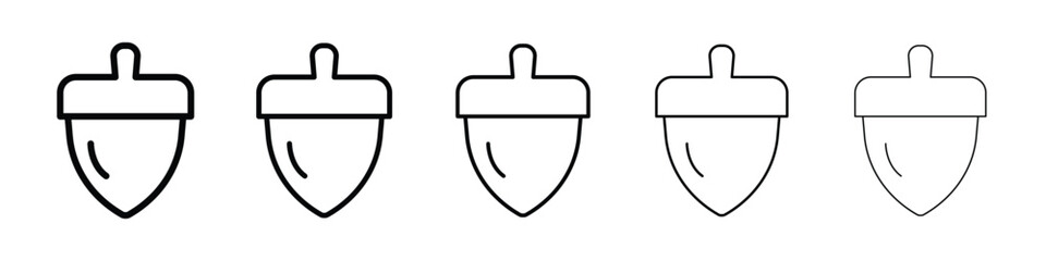 Acorn icon Outline and flat style designs
