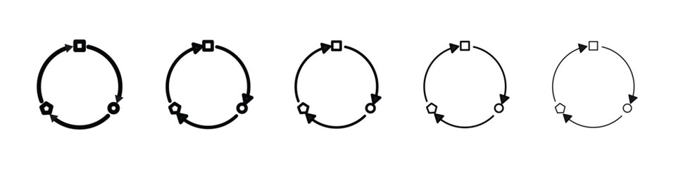 Adaptation icon Outline and flat style designs