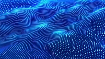 Abstract connected dots on bright blue background. Technology concept illustration , no logos, no brands