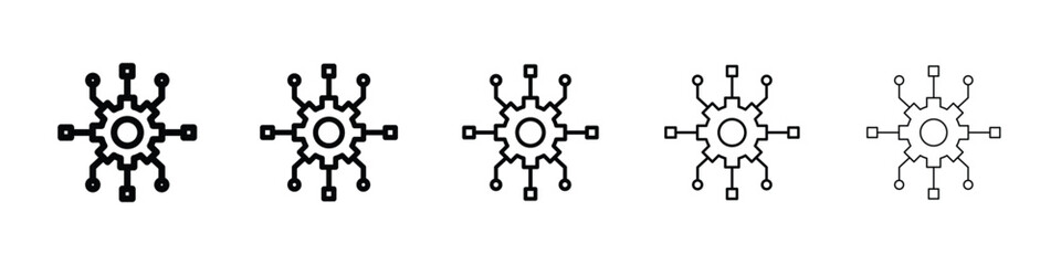 Algorithm icon Outline and flat style designs