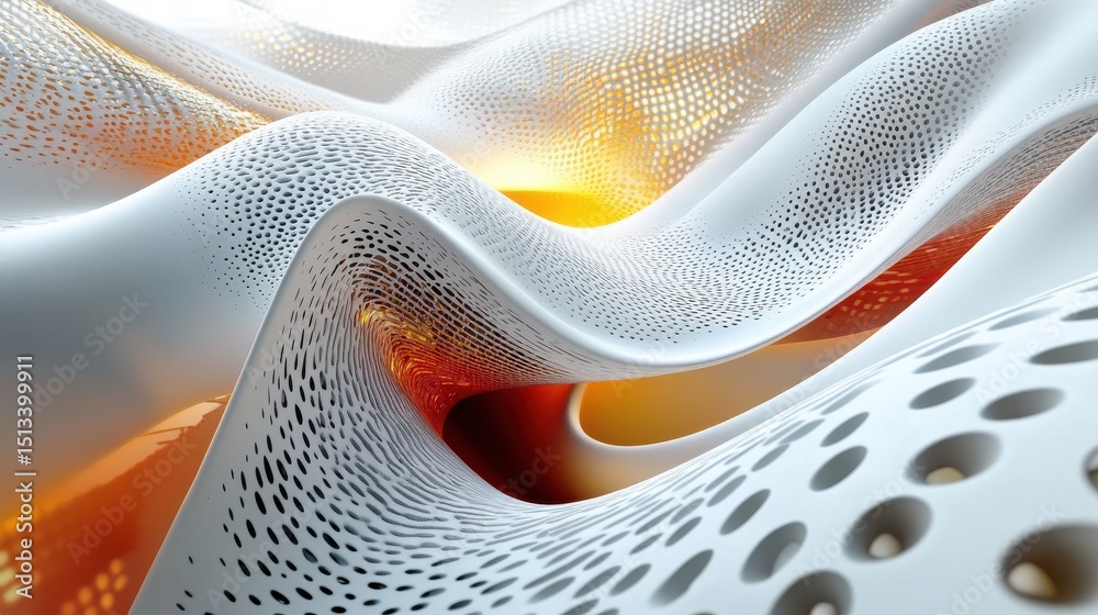Poster a 3d search engine with data streams flowing into a central point, symbolizing information gathering