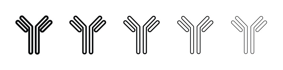 Antibody icon Outline and flat style designs