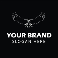 Obraz premium Minimalist White Dove Logo – Bold Branding with High Contrast Design 