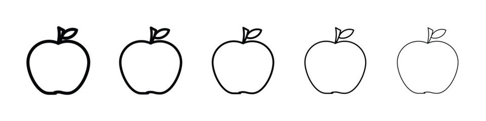 Apple icon Outline and flat style designs