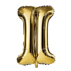 Fototapeta premium A gleaming gold balloon in the shape of the letter 