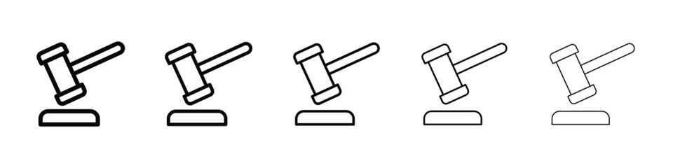 Auction icon Outline and flat style designs