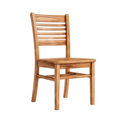 Light brown wooden chair with slatted back