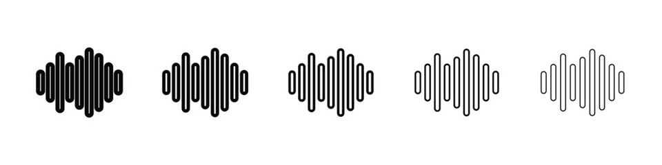 Audio icon Outline and flat style designs