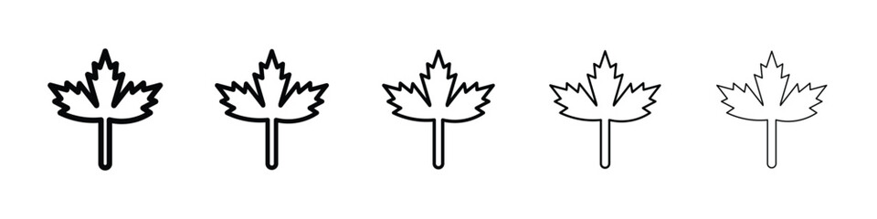 Autumn leaf canadian icon Outline and flat style designs