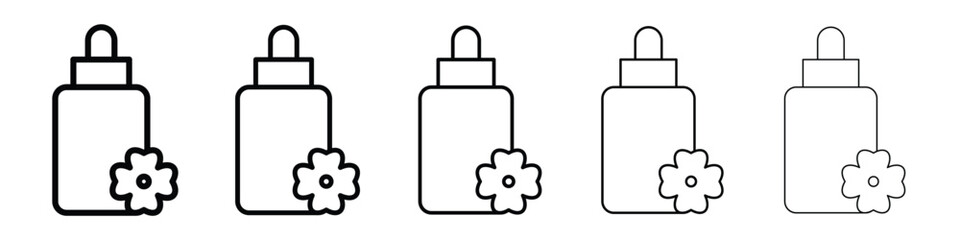 Bach flowers icon Outline and flat style designs