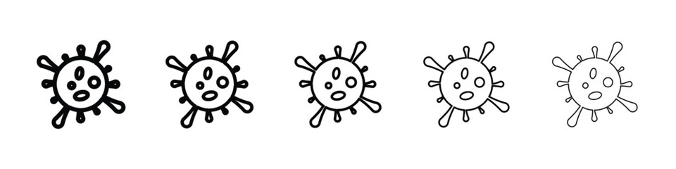 Bacteria icon Outline and flat style designs