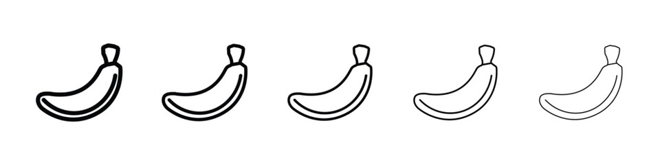 Banana icon Outline and flat style designs
