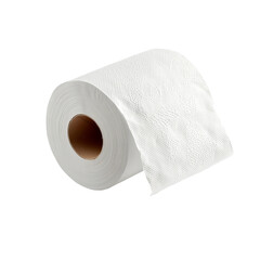 Fototapeta premium A pristine roll of toilet paper, capturing the textures of comfort and cleanliness, isolated for versatile usage.