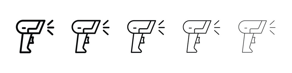 Barcode scanner icon Outline and flat style designs