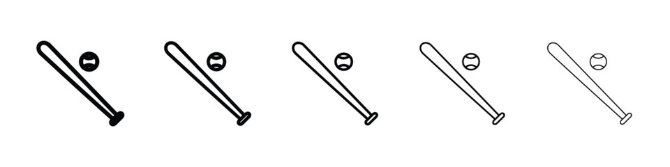 Baseball icon Outline and flat style designs